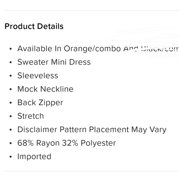 Savana Sweater Mini Dress - Orange/combo - Picture 4 of 6